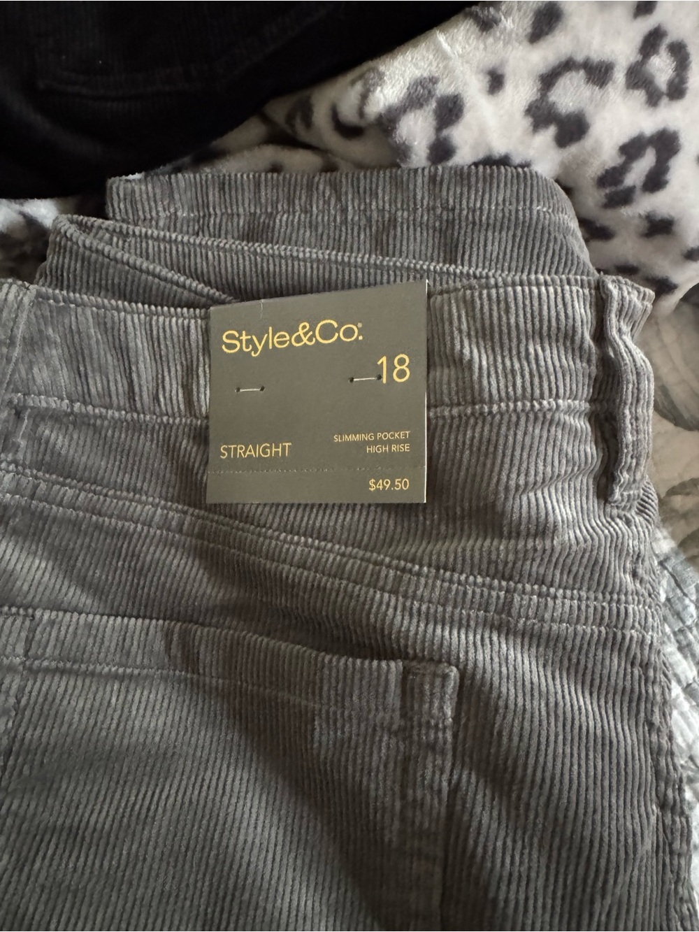 Style & Co. Men’s Corduroy Straight High-Rise Pants in Gray